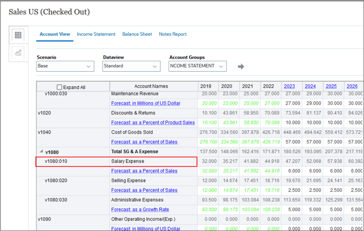 Select Salary Expense account